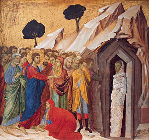 300px-'The_Raising_of_Lazarus',_tempera_and_gold_on_panel_by_Duccio_di_Buoninsegna,_1310–11,_Kimbell_Art_Museum